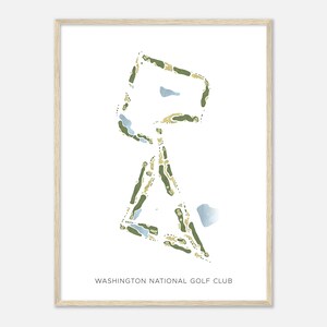 Washington National Golf Club, Washington - Moderne Aquarell Landkarte | Golfer Geschenk, Golf Wandkunst, Golf Poster Druck, Platz Layout