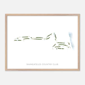 Skaneateles Country Club à Skaneateles, New York - Carte aquarelle moderne | Cadeau golfeur, oeuvre d'art murale de golf, impression d'affiche de golf, aménagement du parcours