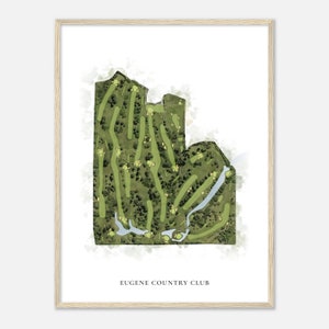 Eugene Country Club, Oregon - Classic Watercolor Map | Golfer Gift, Golf Wall Art, Golf Poster Print, Course Layout