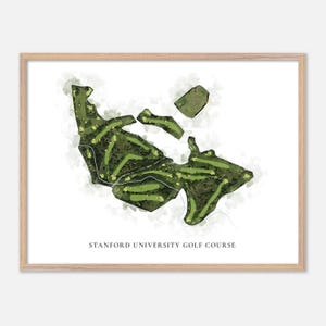 Stanford Universität Golf Platz in Stanford, Kalifornien - Klassische Aquarell Karte | Golfer Geschenk, Golf Wandkunst, Golf Poster Druck