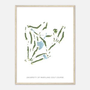 University of Maryland Golf Course, Maryland - Modern Watercolor Map | Golfer Gift, Golf Wall Art, Golf Poster Print, Course Layout