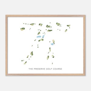 The Preserve Golf Club in Wyoming, Rhode Island - Moderne Aquarell Landkarte | Golfer Geschenk, Golf Wandkunst, Golf Poster Druck, Platz Layout