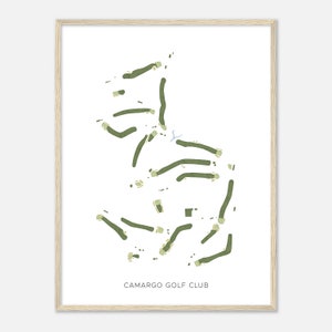 Camargo Golf Club, Ohio - Modern Watercolor Map | Golfer Gift, Golf Wall Art, Golf Poster Print, Course Layout