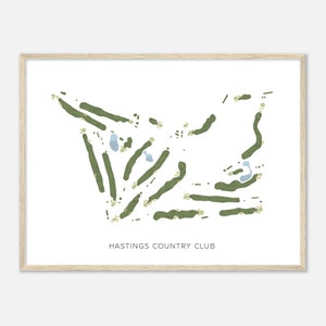 Hastings Country Club, Minnesota - Modern Watercolor Map | Golfer Gift, Golf Wall Art, Golf Poster Print, Course Layout