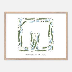 Majestic Golf Club in Lehigh Acres, Florida: moderne aquarelkaart | Golfcadeau, golfmuurkunst, golfposterprint, baanindeling