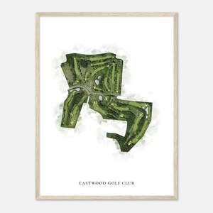 Eastwood Golf Club, Minnesota - Classic Watercolor Map | Golfer Gift, Golf Wall Art, Golf Poster Print, Course Layout