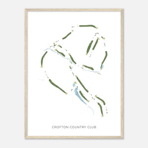 Crofton Country Club, Maryland - Modern Watercolor Map | Golfer Gift, Golf Wall Art, Golf Poster Print, Course Layout
