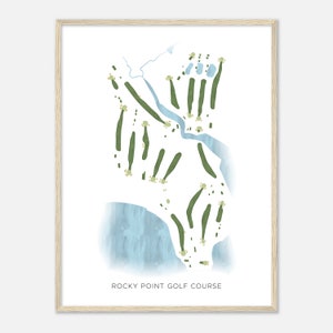 Rocky Point Golf Course, Maryland - Modern Watercolor Map | Golfer Gift, Golf Wall Art, Golf Poster Print, Course Layout