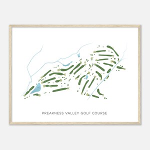 Preakness Valley Golf Course, New Jersey - Moderne aquarelkaart | Golfer cadeau, golf kunst aan de muur, golf poster print, baanindeling