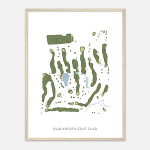 Blackheath Golf Club, Michigan - Modern Watercolor Map | Golfer Gift, Golf Wall Art, Golf Poster Print, Course Layout