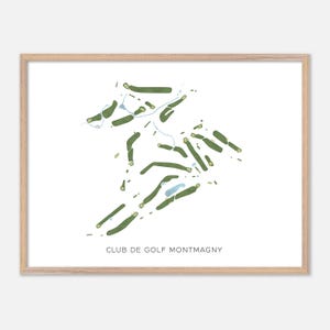 Club de Golf Montmagny in Montmagny, Kanada - Moderne Aquarell Landkarte | Golfer Geschenk, Golf Wandkunst, Golf Poster Druck, Platz Layout
