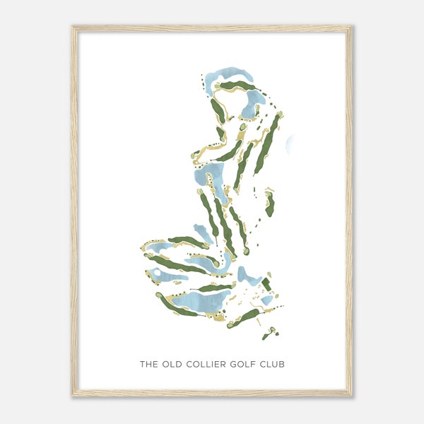 The Old Collier Golf Club, Florida - Modern Watercolor Map | Golfer Gift, Golf Wall Art, Golf Poster Print, Course Layout