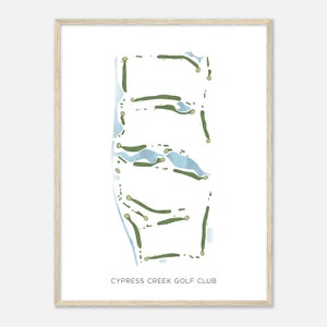 Cypress Creek Golf Club, Florida - Modern Watercolor Map | Golfer Gift, Golf Wall Art, Golf Poster Print, Course Layout