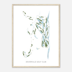 Sevierville Golf Club, Tennessee - Moderne Aquarell Landkarte | Golfer Geschenk, Golf Wandkunst, Golf Poster Druck, Platz Layout