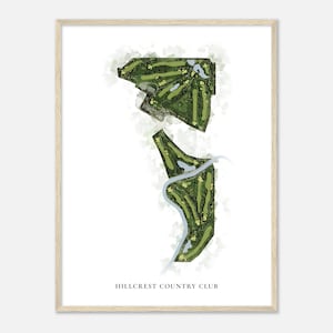 Hillcrest Country Club, Idaho - Classic Watercolor Map | Golfer Gift, Golf Wall Art, Golf Poster Print, Course Layout