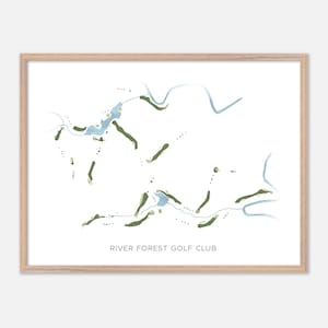River Forest Golf Club in Forsyth, Georgia - Moderne Aquarell Landkarte | Golfer Geschenk, Golf Wandkunst, Golf Poster Druck, Platz Layout