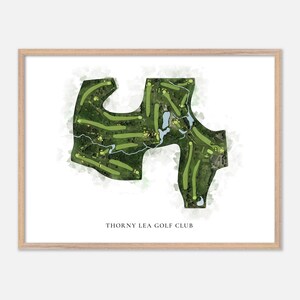 Thorny Lea Golf Club in Brockton, Massachusetts - Klassische Aquarell Karte | Golfer Geschenk, Golf Wandkunst, Golf Poster Druck, Platz Layout
