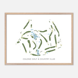 Colonie Golf & Country Club a Voorheesville, New York - Mappa moderna ad acquerello / Regalo per golfisti, Arte murale per golf, Stampa poster per golf