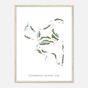 Stonebridge Country Club, Illinois - Modern Watercolor Map | Golfer Gift, Golf Wall Art, Golf Poster Print, Course Layout