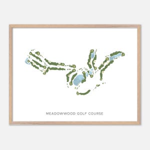 MeadowWood Golf Platz in Liberty Lake, Washington - Moderne Aquarell Landkarte | Golfer Geschenk, Golf Wandkunst, Golf Poster Druck