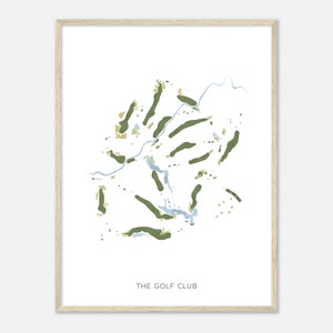 De Golf Club, Ohio - moderne aquarelkaart | Golfer cadeau, golf kunst aan de muur, golf poster print, baanindeling