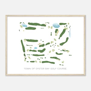 Stadt Oyster Bay Golf Club, New York - Moderne Aquarell Landkarte | Golfer Geschenk, Golf Wandkunst, Golf Poster Druck, Platz Layout
