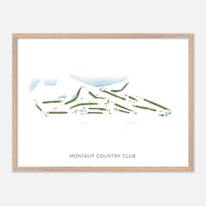 Montaup Country Club à Portsmouth, Rhode Island - Carte aquarelle moderne | Cadeau golfeur, oeuvre d'art murale de golf, impression d'affiche de golf, aménagement du parcours
