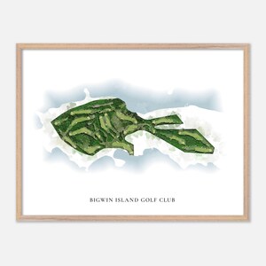 Bigwin Island Golf Club , Kanada - Klassische Aquarell Landkarte | Golfer Geschenk, Golf Wandkunst, Golf Poster Druck, Platz Layout