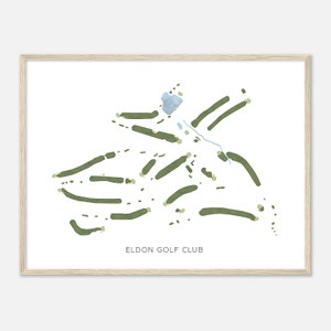Eldon Golf Club, Missouri - Modern Watercolor Map | Golfer Gift, Golf Wall Art, Golf Poster Print, Course Layout