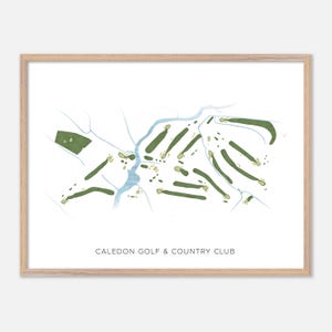 Caledon Golf & Country Club a Caledon, Canada - Mappa moderna ad acquerello / Regalo per golfisti, Arte murale per golf, Stampa poster per golf, Layout del campo