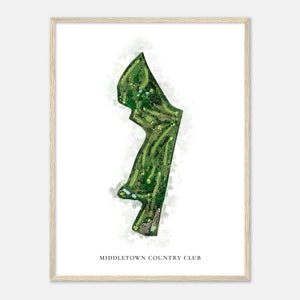 Middletown Country Club, Pennsylvania - Classic Watercolor Map | Golfer Gift, Golf Wall Art, Golf Poster Print, Course Layout