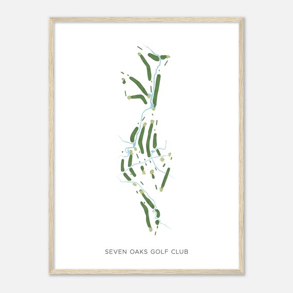 Seven Oaks Golf Club, New York - Modern Watercolor Map | Golfer