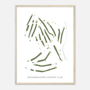 Moundbuilders Country Club, Ohio - Moderne Aquarell Landkarte | Golfer Geschenk, Golf Wandkunst, Golf Poster Druck, Platz Layout