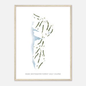 Miami Whitewater Forest Golf Club, Ohio - Moderne Aquarell Landkarte | Golfer Geschenk, Golf Wandkunst, Golf Poster Druck, Platz Layout