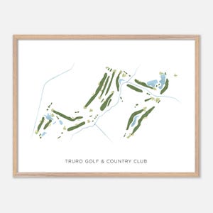 Truro Golf & Country Club a Truro, Canada - Mappa moderna ad acquerello / Regalo per golfisti, Arte murale per golf, Stampa poster per golf, Layout del campo