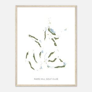 Rams Hill Golf Club, Kalifornien - Moderne Aquarell Landkarte | Golfer Geschenk, Golf Wandkunst, Golf Poster Druck, Platz Layout