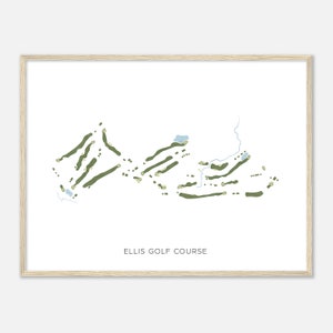 Ellis Golf Course, Iowa - Modern Watercolor Map | Golfer Gift, Golf Wall Art, Golf Poster Print, Course Layout