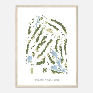 Purgatory Golf Club, Indiana - Modern Watercolor Map | Golfer Gift, Golf Wall Art, Golf Poster Print, Course Layout
