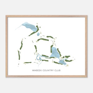 Wabeek Country Club a Bloomfield Township, Michigan - Mappa moderna ad acquerello / Regalo per golfisti, Arte murale per golf, Stampa poster per golf