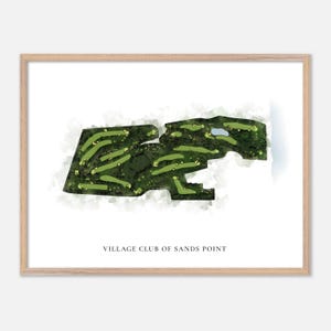 Village Club of Sands Point in Port Washington, New York - klassische Aquarell Karte | Golfer Geschenk, Golf Wandkunst, Golf Poster Druck