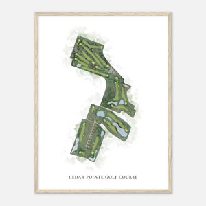 Cedar Pointe Golf Course, Iowa - Classic Watercolor Map | Golfer Gift, Golf Wall Art, Golf Poster Print, Course Layout