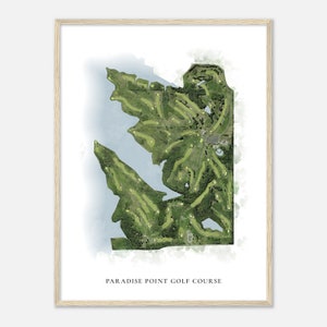 Paradise Point Golf Course, Missouri - Klassieke aquarelkaart | Golfer cadeau, golf kunst aan de muur, golf poster print, baanindeling