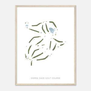 Gebirgszug Sage Golf Club, Nevada - Moderne Aquarell Landkarte | Golfer Geschenk, Golf Wandkunst, Golf Poster Druck, Platz Layout