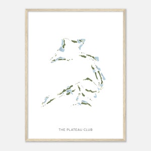 De Plateau Club, Washington - Moderne aquarelkaart | Golfer cadeau, golf kunst aan de muur, golf poster print, baanindeling