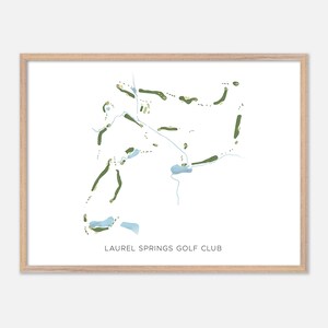 Laurel Springs Golf Club à Suwanee, Géorgie - Carte aquarelle moderne | Cadeau golfeur, oeuvre d'art murale de golf, impression d'affiche de golf, aménagement du parcours