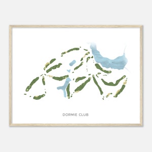 Dormie Club, North Carolina - Modern Watercolor Map | Golfer Gift, Golf Wall Art, Golf Poster Print, Course Layout