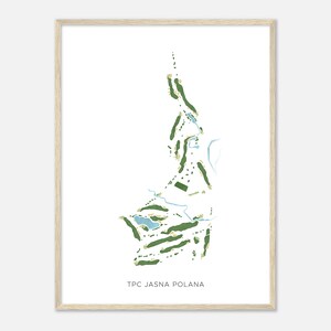 TPC Jasna Polana, New Jersey - Moderne Aquarell Landkarte | Golfer Geschenk, Golf Wandkunst, Golf Poster Druck, Platz Layout