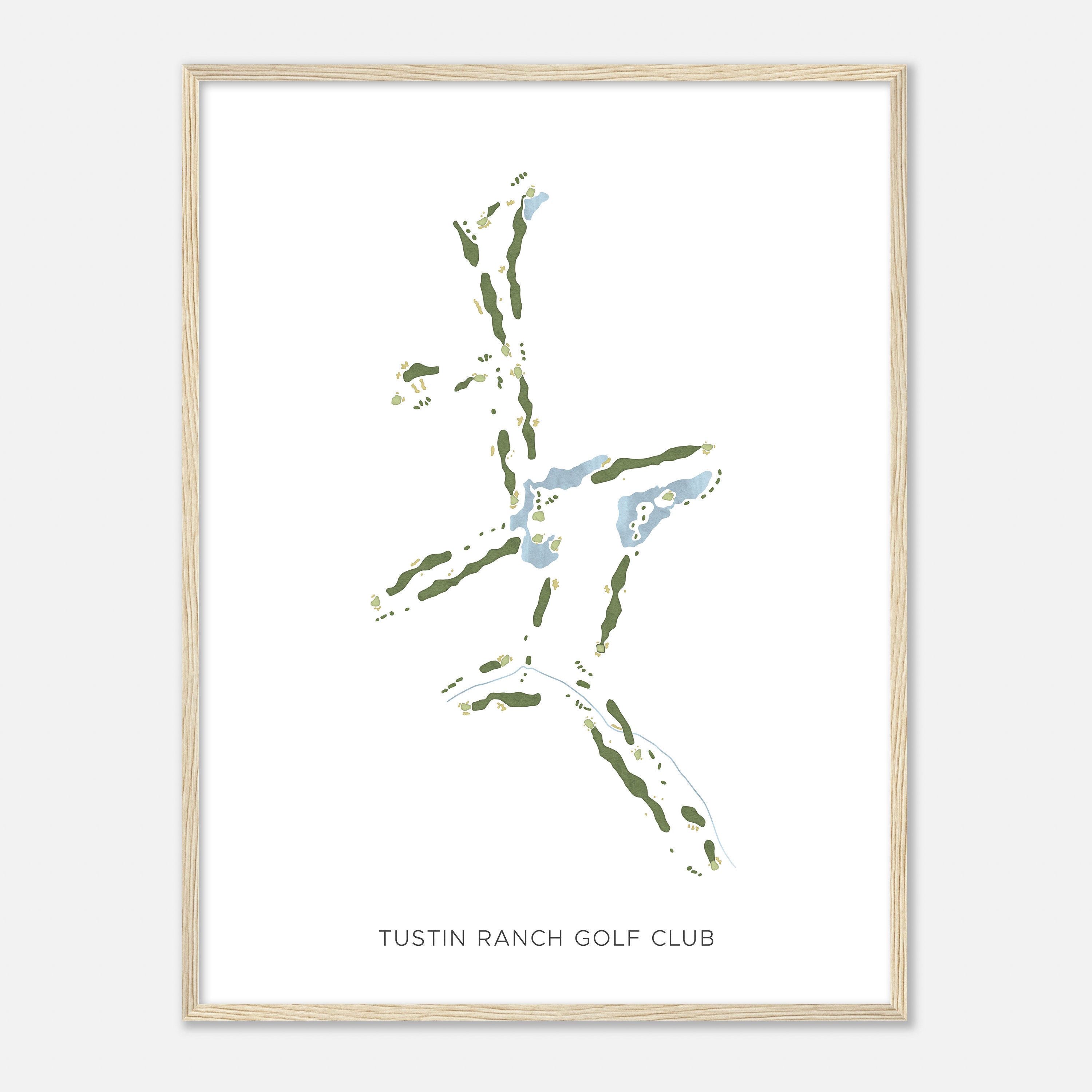 Tustin Ranch Golf Club, California - Modern Watercolor Map 