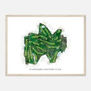 Hampshire Country Club, New York - Classic Watercolor Map | Golfer Gift, Golf Wall Art, Golf Poster Print, Course Layout
