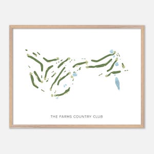 The Farms Country Club à Wallingford, Connecticut - Carte aquarelle moderne | Cadeau de golfeur, oeuvre d'art murale de golf, impression d'affiche de golf